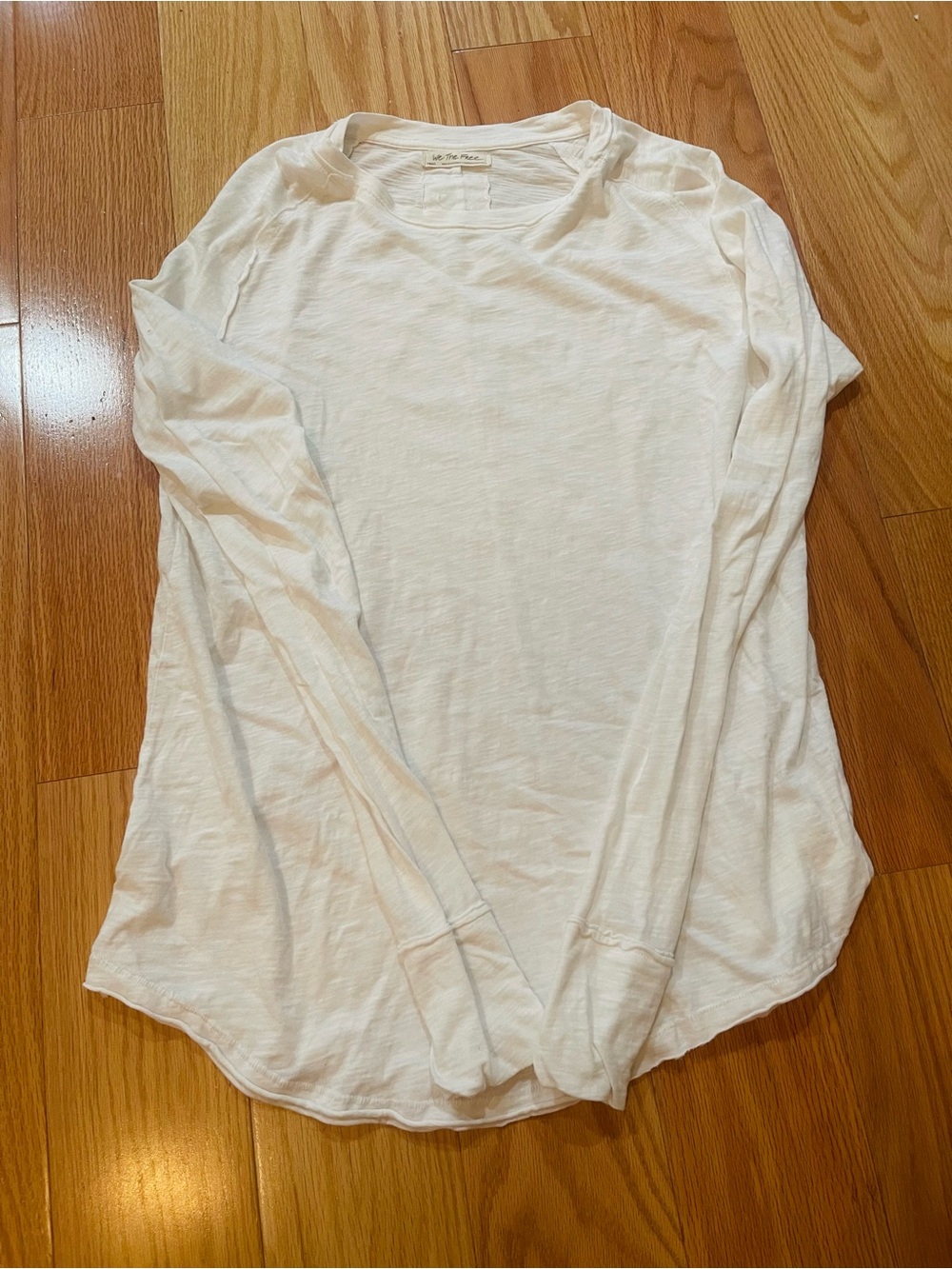 We The Free White Crewneck Long Sleeve Shirt